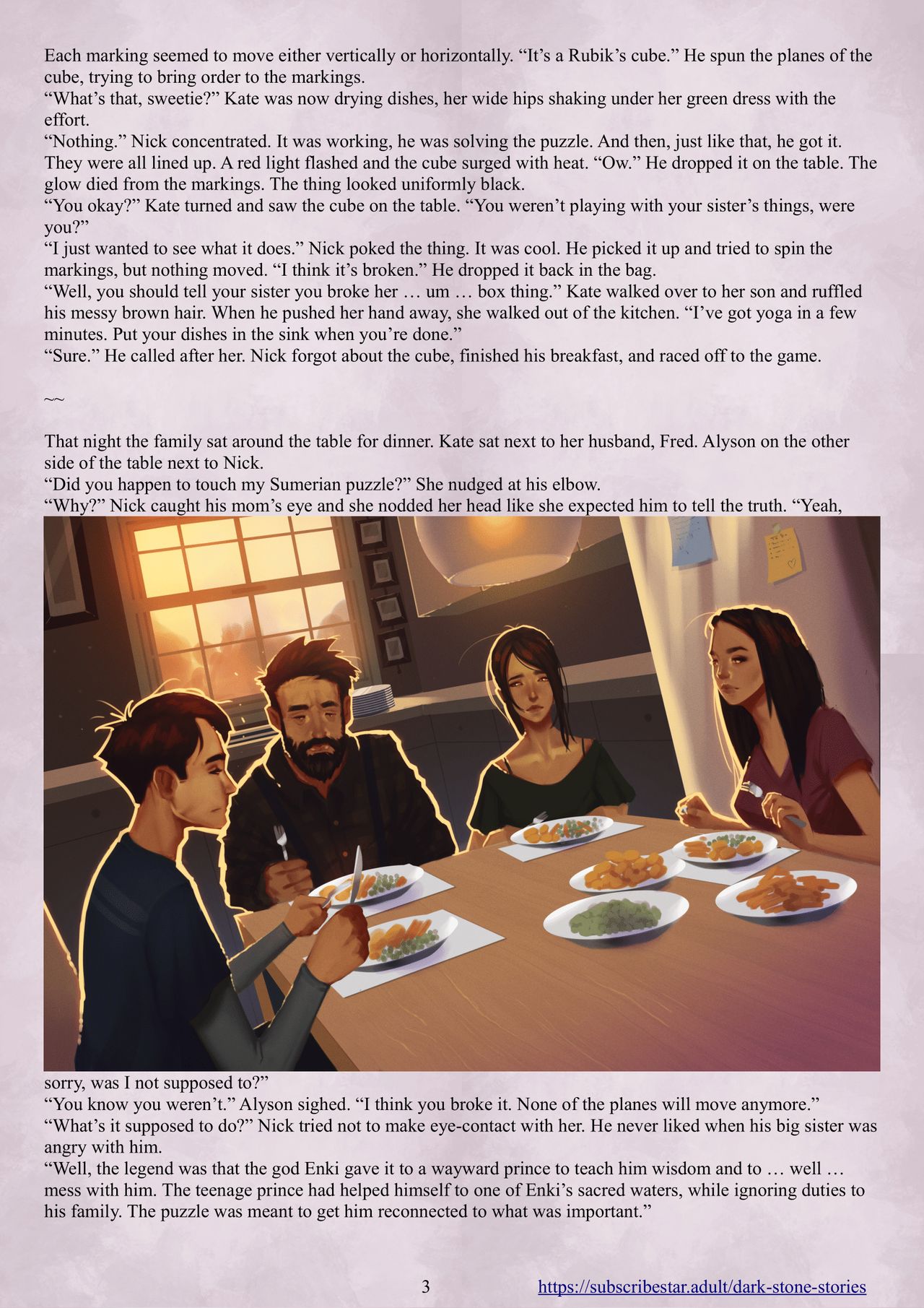 Enki's Puzzle Chapter 1: Dark Stone Stories page 4 full