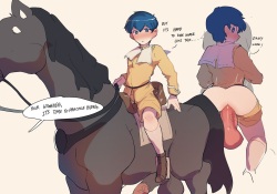 Little Prince Riding/Ridden by his Horse