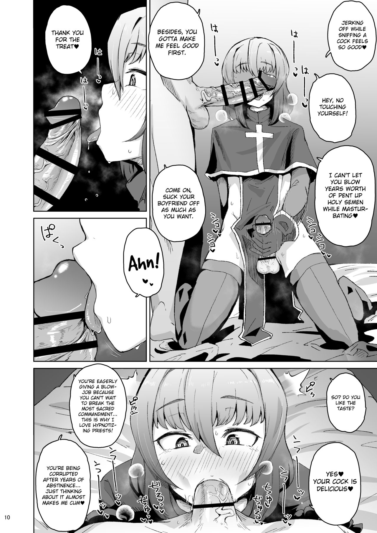 Souryo Saimin -Shasei Taboo na Otokonoko o Kyousei Ketsu Acme- | Priest Hypnosis -Forcing Celibate Crossdressing Priest to Ejaculate- page 9 full
