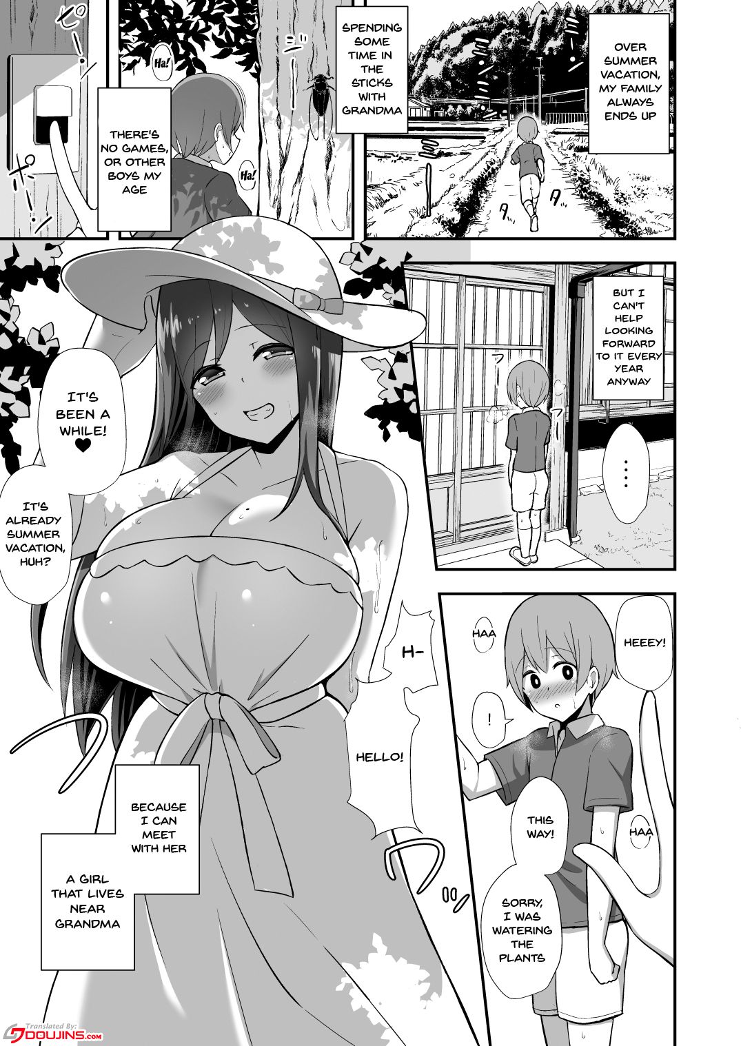 Shiro OnePi Onee-san to Babubabu Inaka Ecchi | Baby Sex With The Onee-San  In the Sundress - Page 2 - IMHentai