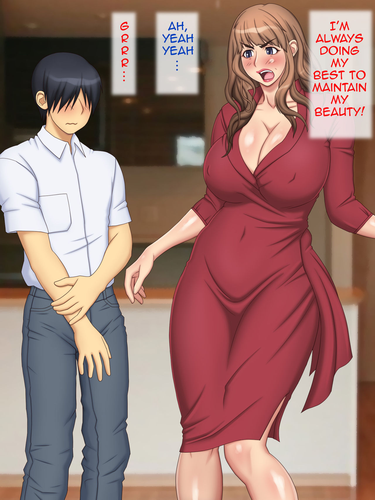 Eroi Kakkou Bakari shite Bimajo Kidori na Bonyuu Haha | Lactating Young Looking Mother Always Wearing Only Sexy Clothes page 7 full