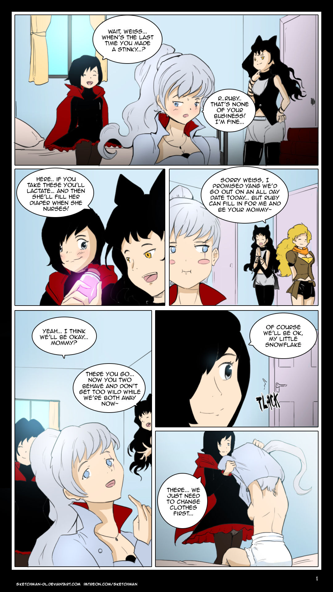 Commission: RWBY diaper fiction page 1 full