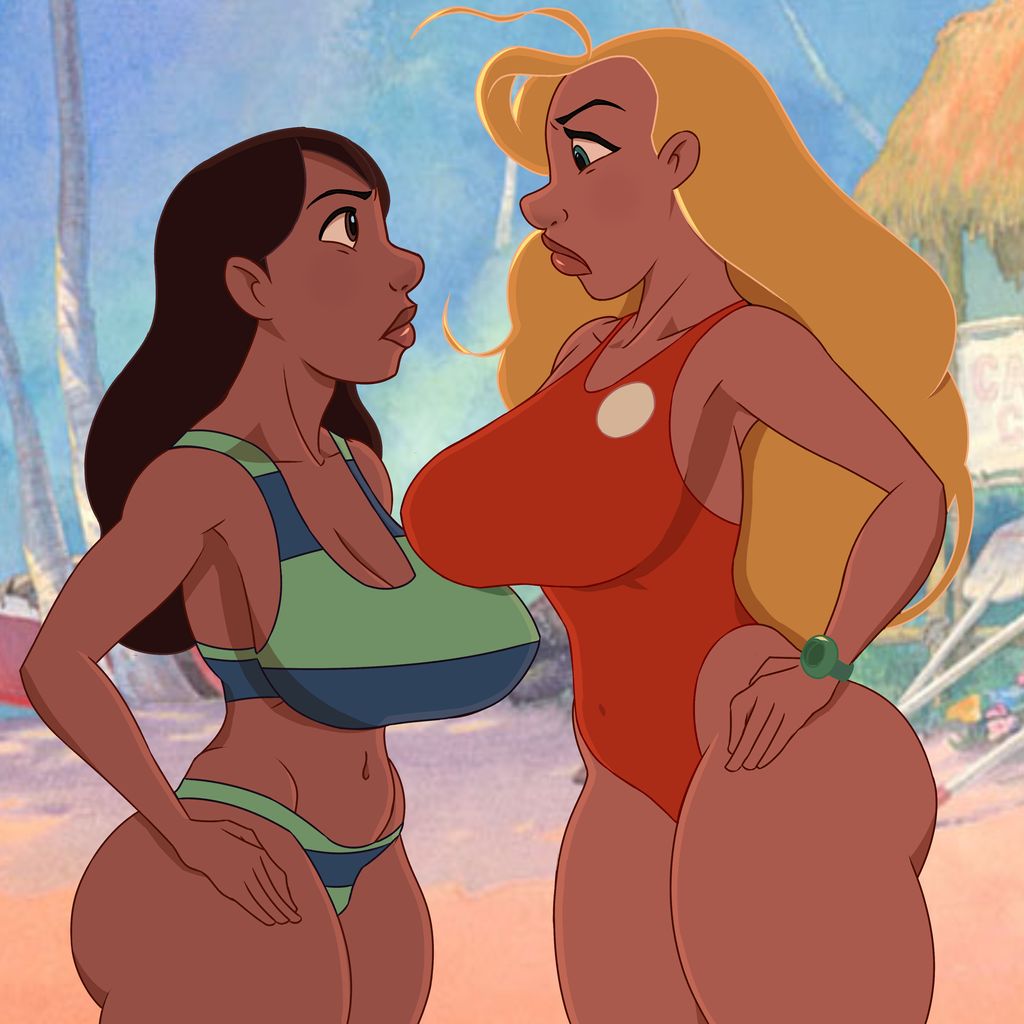 Lilo and Stitch - Nani vs Lifeguard Catfight page 1 full