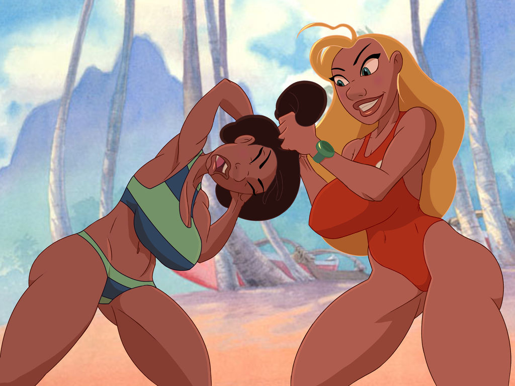 Lilo and Stitch - Nani vs Lifeguard Catfight page 3 full