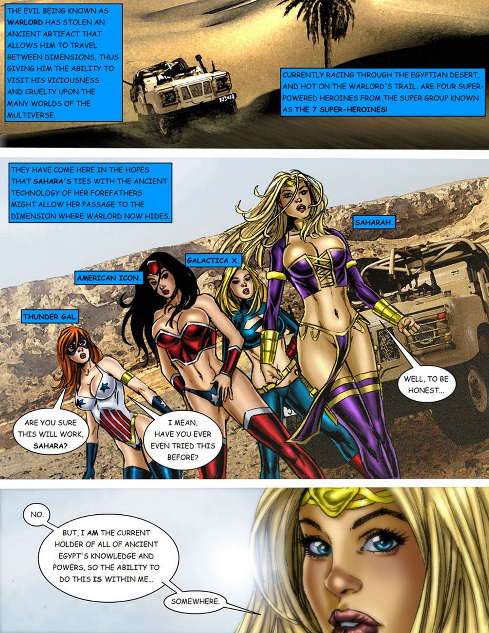 9 Superheroines Vs Warlord 1 page 1 full