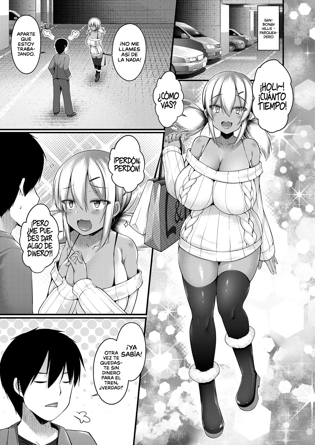 Kuro Gyaru JK na Imouto to Tamokuteki Toile de Papakatsu shite shimatta Hanashi | La historia de mi hermana menor  y su sugar daddy  en un baño público page 3 full