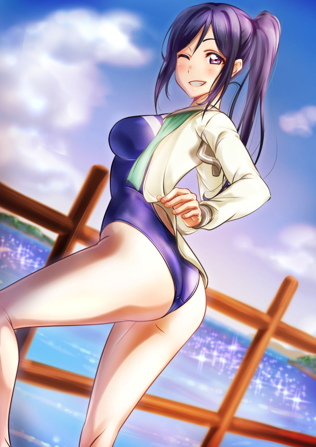 Kanan Senpai to Kyouei Mizugi de page 1 full