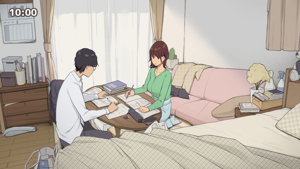 Hitorigurashi no Joshidaisei no Oheya, Tomodachi to Ichinichi Shuuchuu shite Benkyoukai shiyou to Kimeta Hi | Preparing for exam with my friend page 2 full