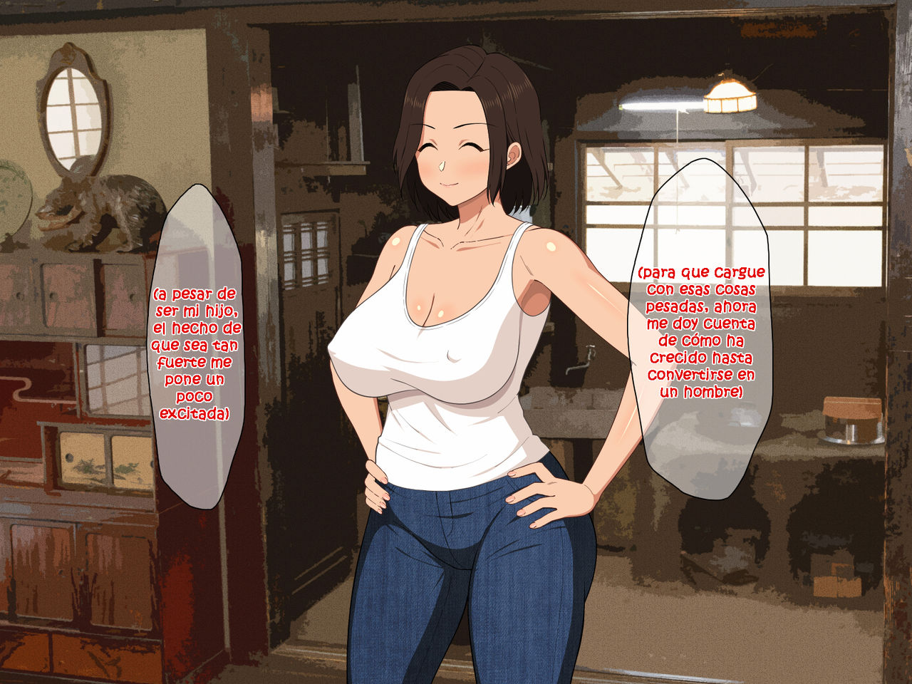 Manatsu no Inaka de Asedaku ni Natte Musaboriau Oyako | Madre e Hijo Sudando y Deseándose Mutuamente en el Campo en Verano page 7 full