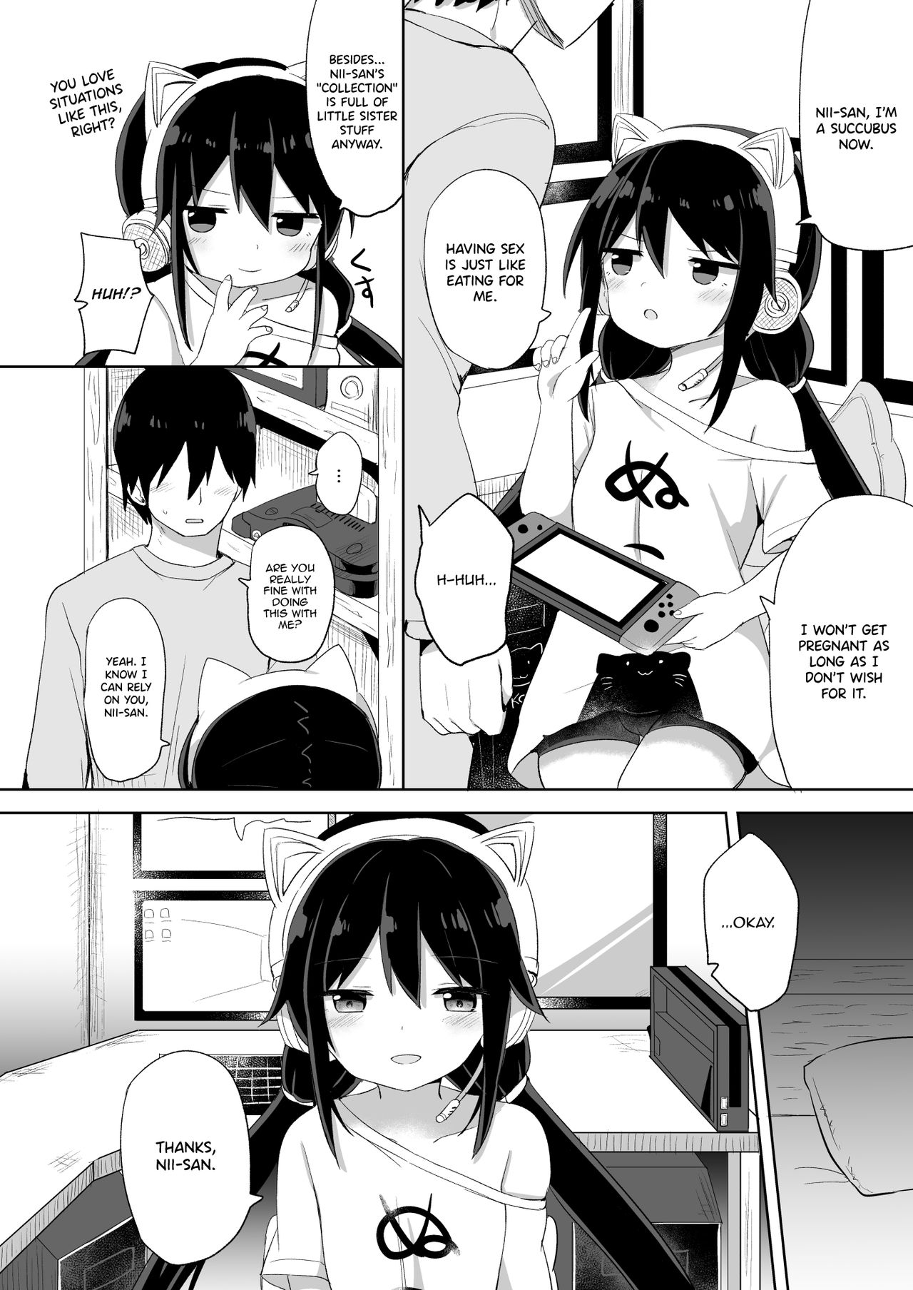 Downer-kei Gamer Otouto ga Nii-san Sukisuki Imouto Succubus ni Naru made | From a Downer Gamer Little Brother♂ to a Little Sister♀ Succubus Who Loves Nii-san page 6 full