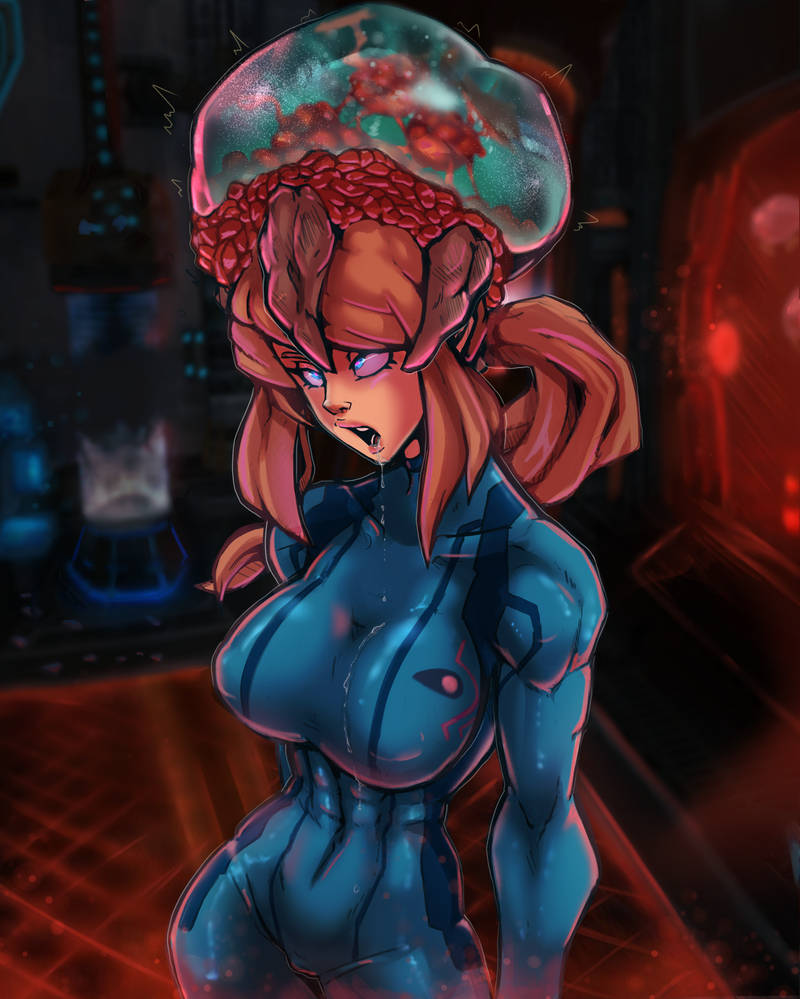 Samus Aran and a Metroid page 1 full