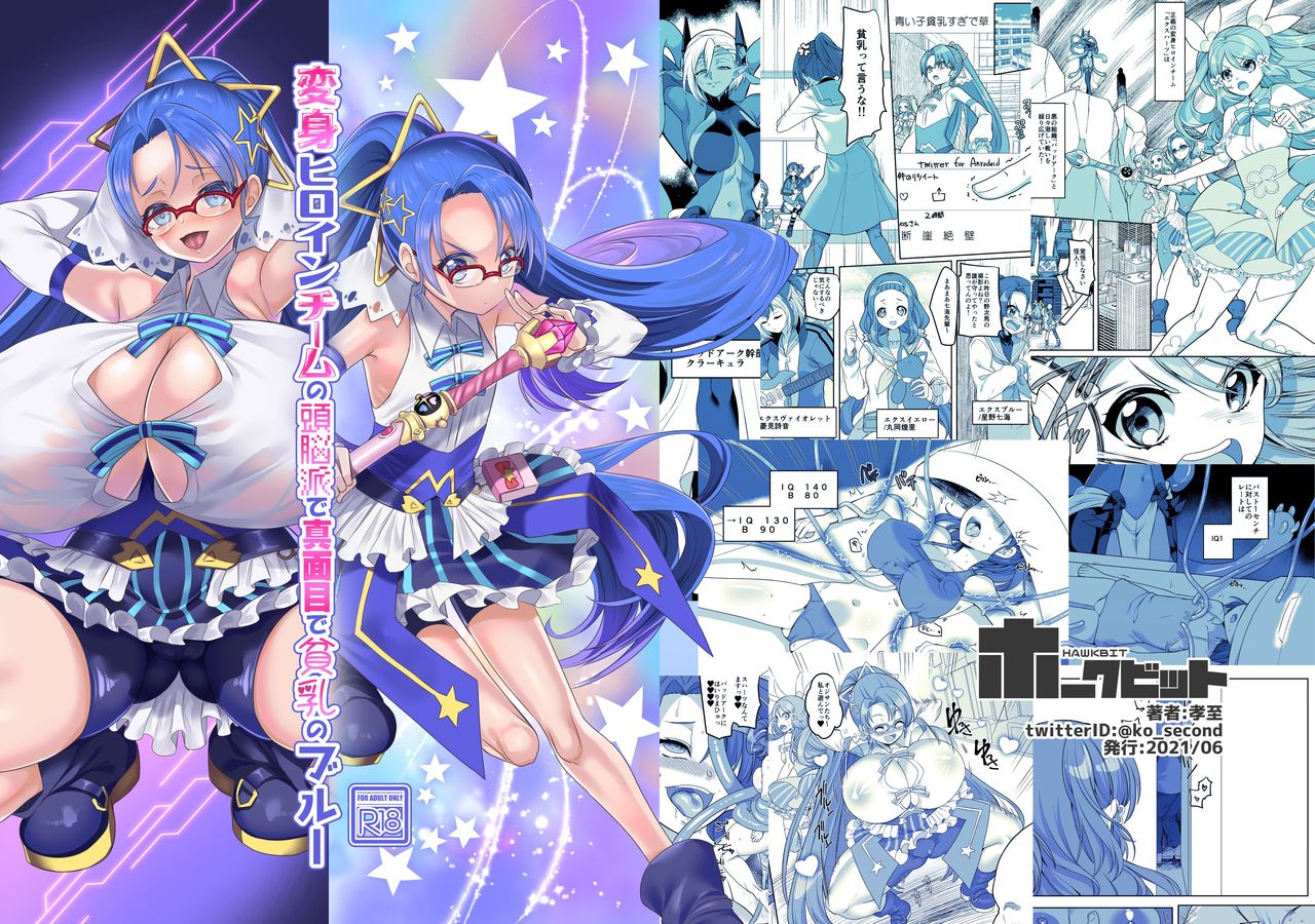 Henshin Heroine Team no Zunouha de Majime de Hinnyuu no Blue | 변신 히로인팀의 두뇌파에다 성살하고 빈유인 블루 page 2 full