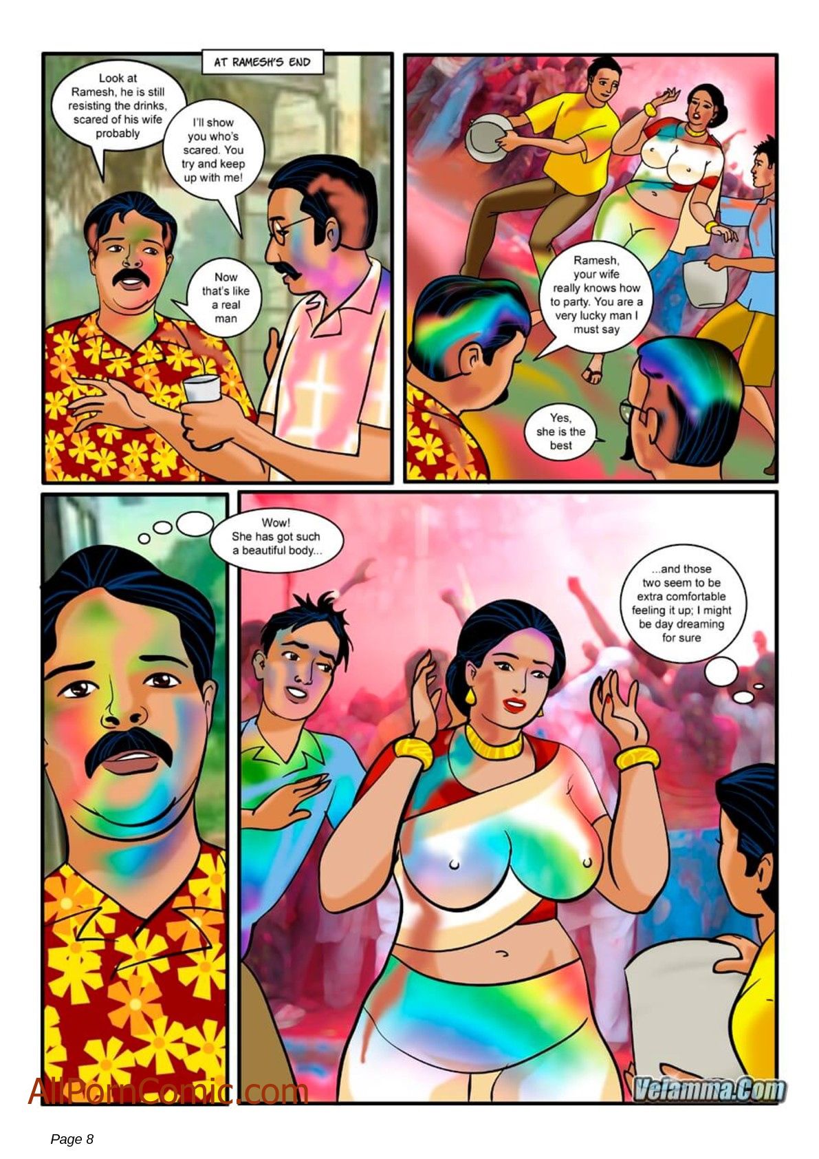 Cartoon Porn Holi - Velamma #8 - Page 8 - IMHentai