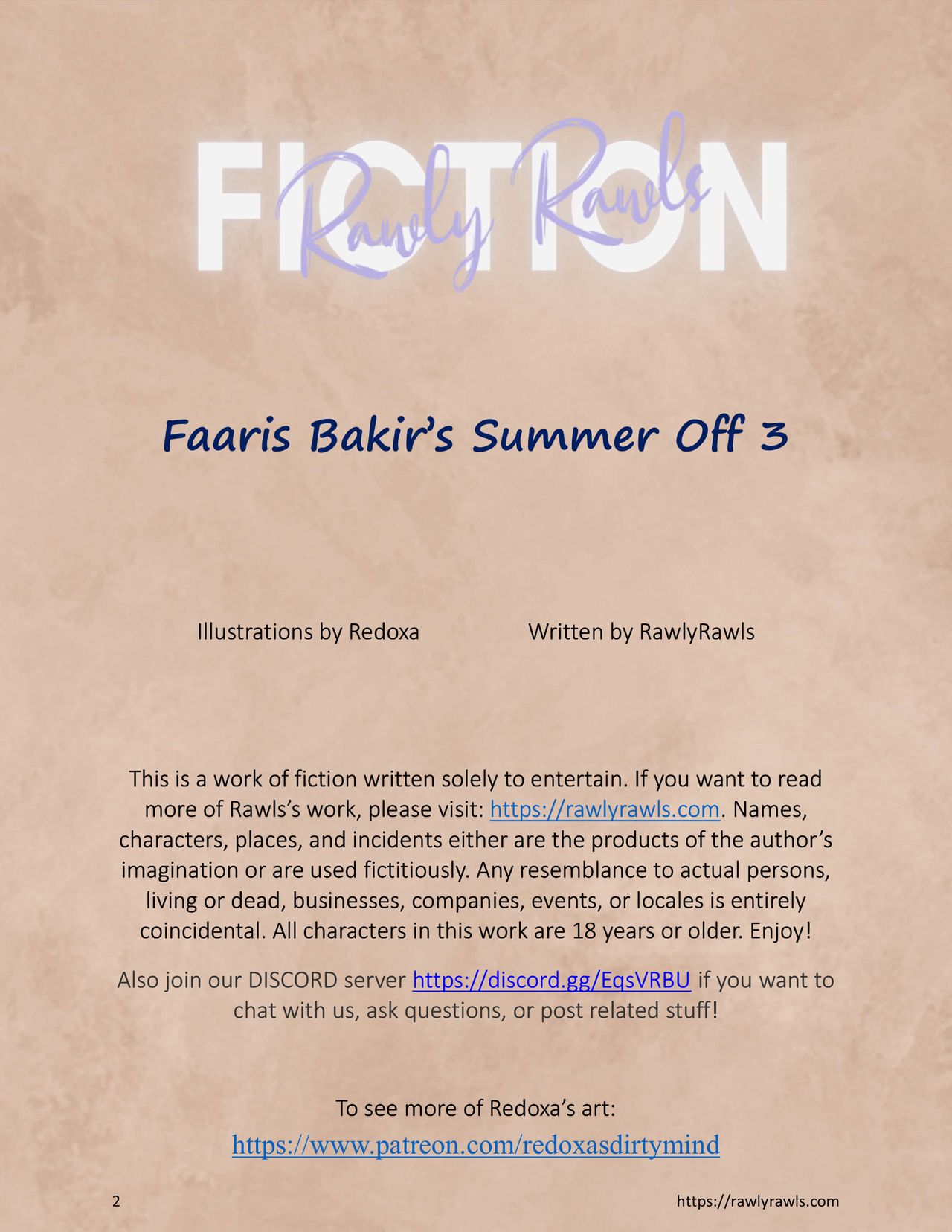 Faaris Bakir's Summer Off Chapter 3: Rawly Rawls Fiction page 2 full