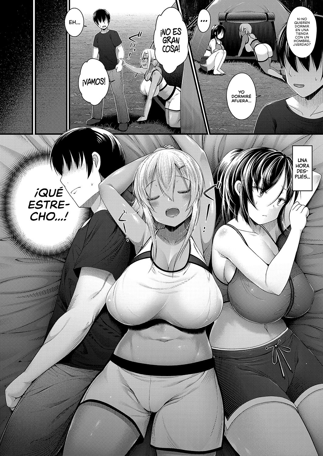 Hitori Camp o Shite itara Kuro Gal JK na Imouto to Imouto no Tomodachi ga Rannyuu shite kita Kekka Kouhen | Cuando estaba acampando solo, mi hermana y su amiga se metieron en mi campamento Parte 2 page 4 full
