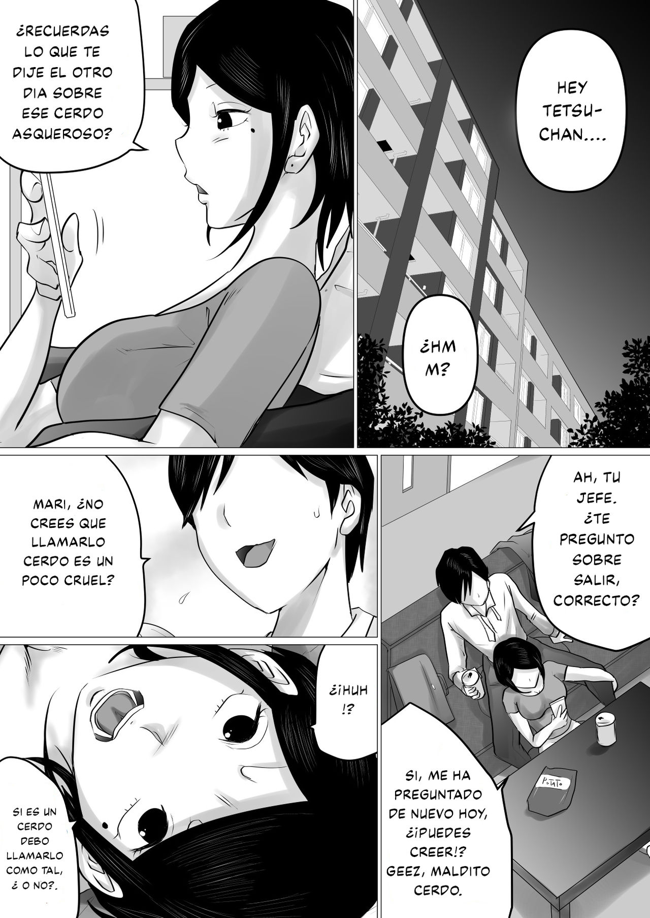 Menkui Kouman Tsuma ga Partsaki no Kimobuta Joushi ni Otosareta Keii | Esposa Arrogante que odia a los hombres feos se enamora de su feo jefe. page 2 full