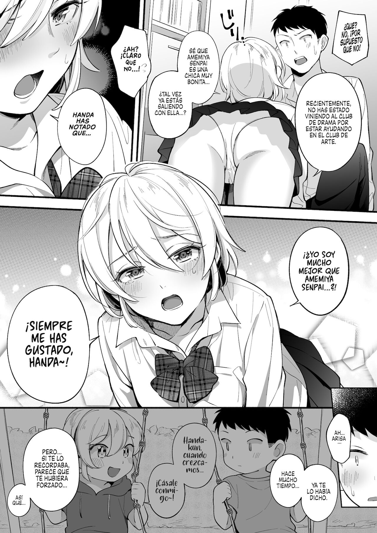 Docchi to... Suru? Seiso na Senpai? Kachiki na Osananajimi? | ¿A quién Elijo...? ¿Una Hermosa Senpai? ¿O una Determinada Amiga de la Infancia? page 10 full