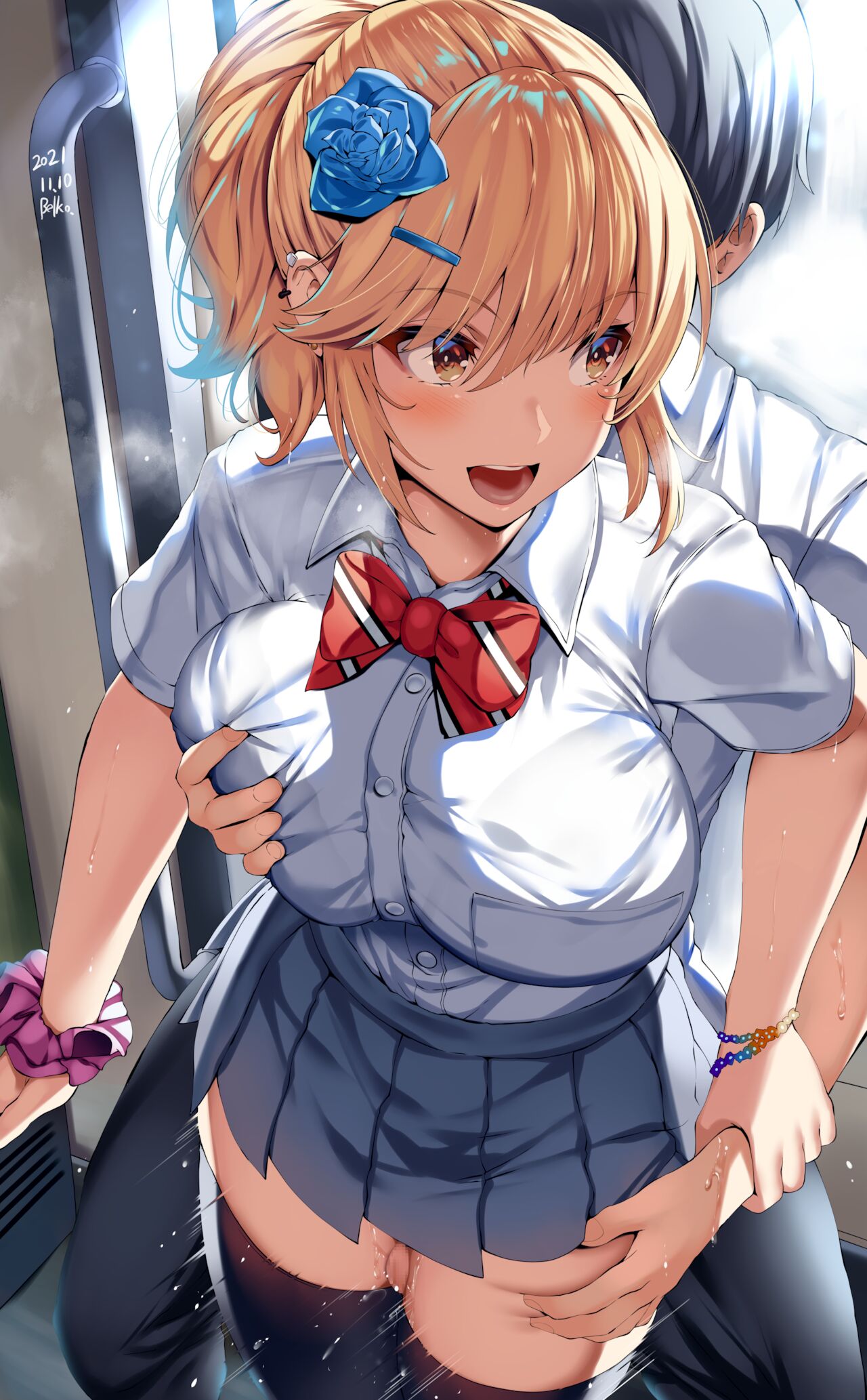 金髪ギャル姉ふとももコキ page 1 full