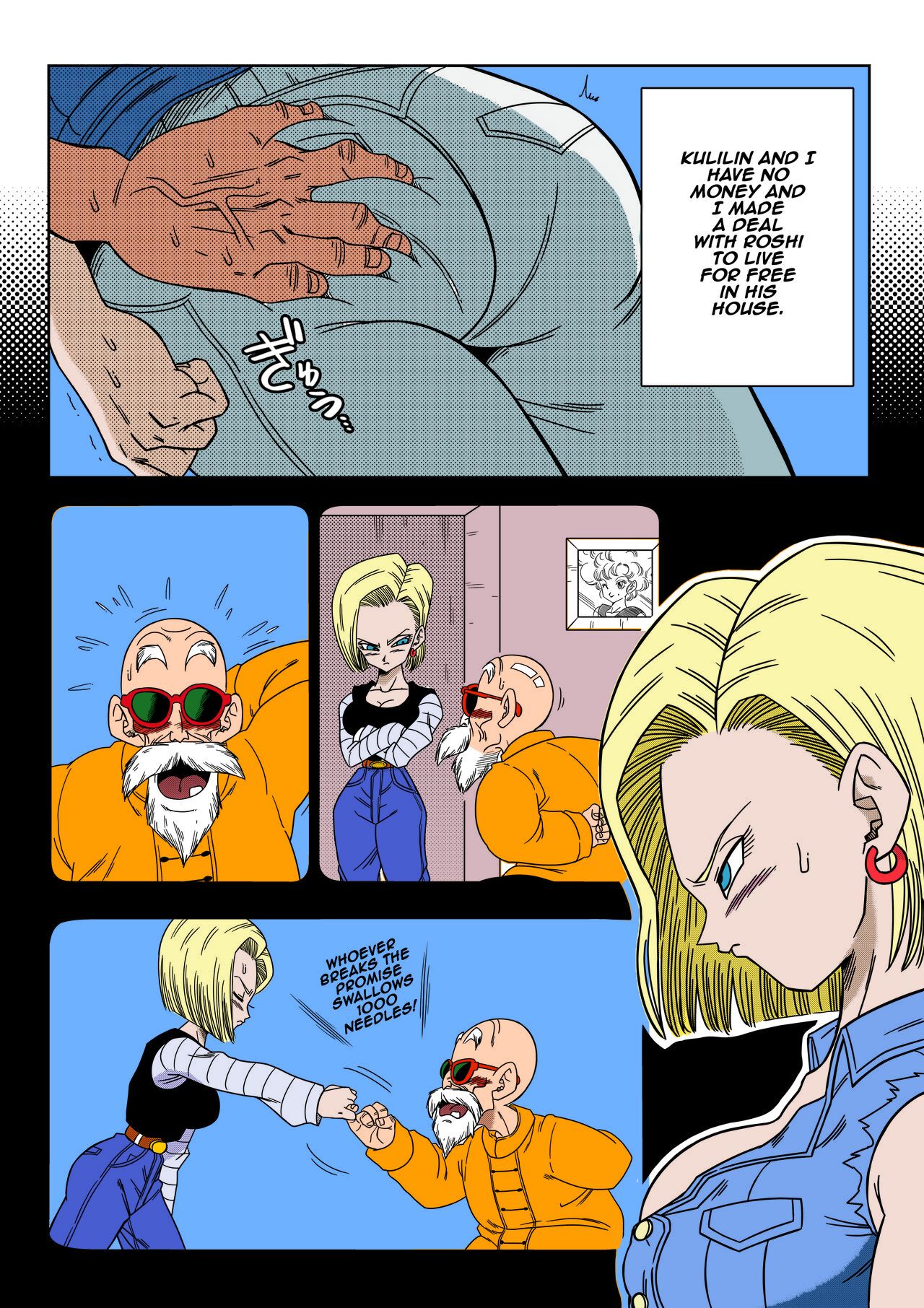 18-gou vs Kame Sennin Android n18 VS Kamesennin    colorrized page 3 full