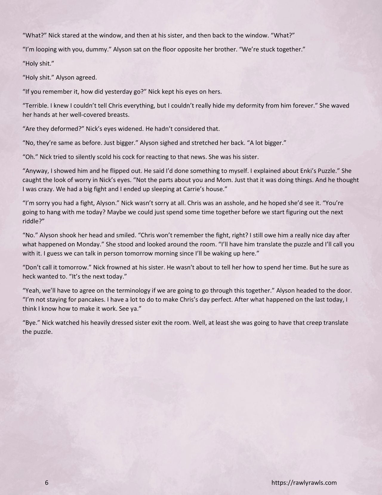 Enki's Puzzle Chapter 7: Rawly Rawls Fiction page 6 full