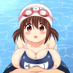 Mizugi o Wasurete Zenra de Jugyou o Ukeru Mana-chan | Mana-chan Forgot her Swimsuit and Came to Swim Class Butt Naked