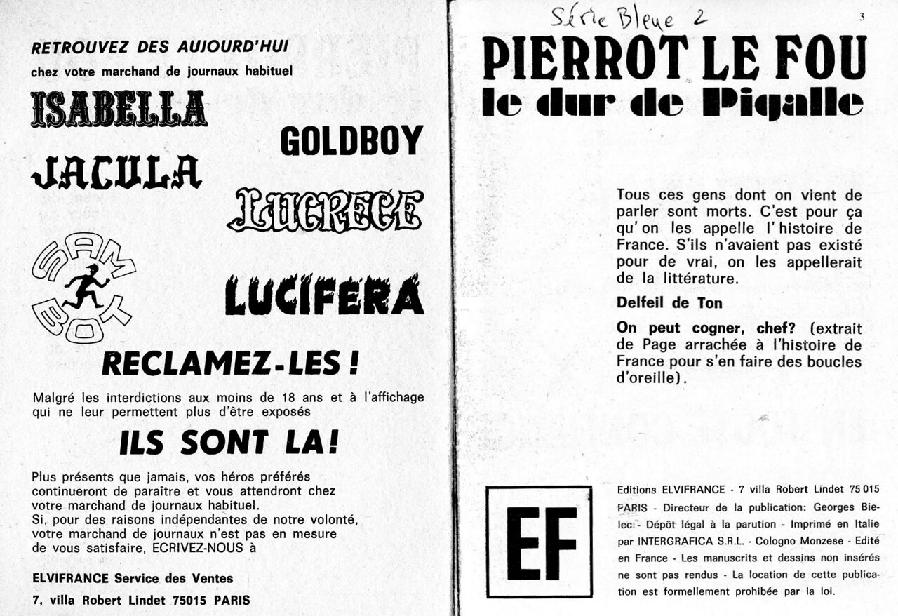 Série Bleue 002 - Pierrot le Fou, le Dur de Pigalle page 2 full