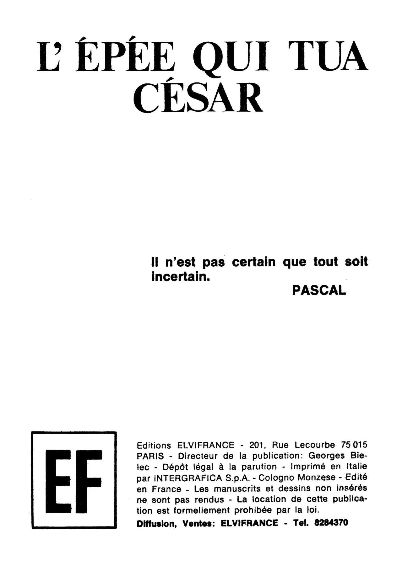 Série Bleue 68 - L'épée qui tua César page 3 full