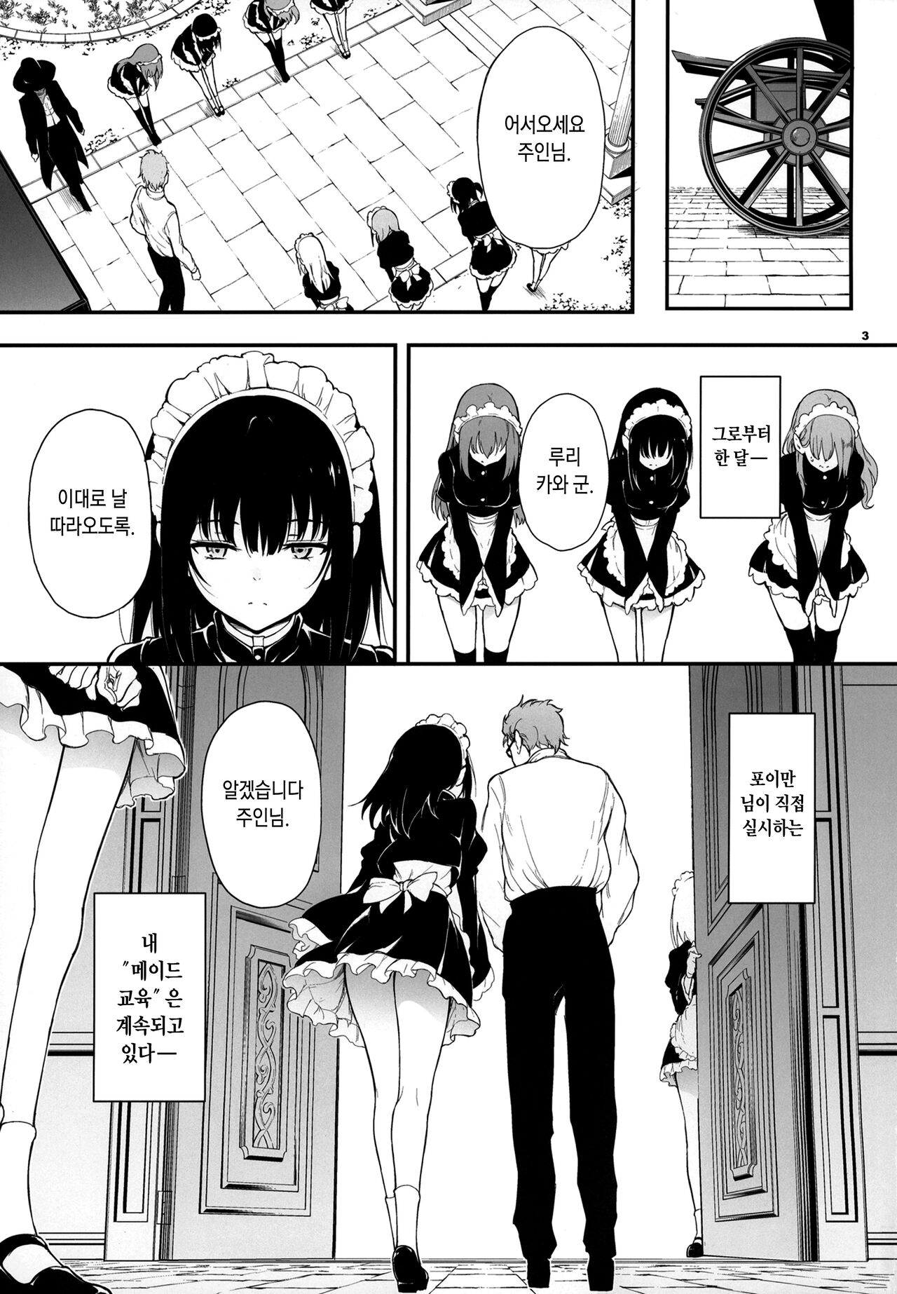 Maid Kyouiku. 2 -Botsuraku Kizoku Rurikawa Tsubaki- | 메이드 교육. 2 -몰락귀족 루리카와 츠바키- page 3 full