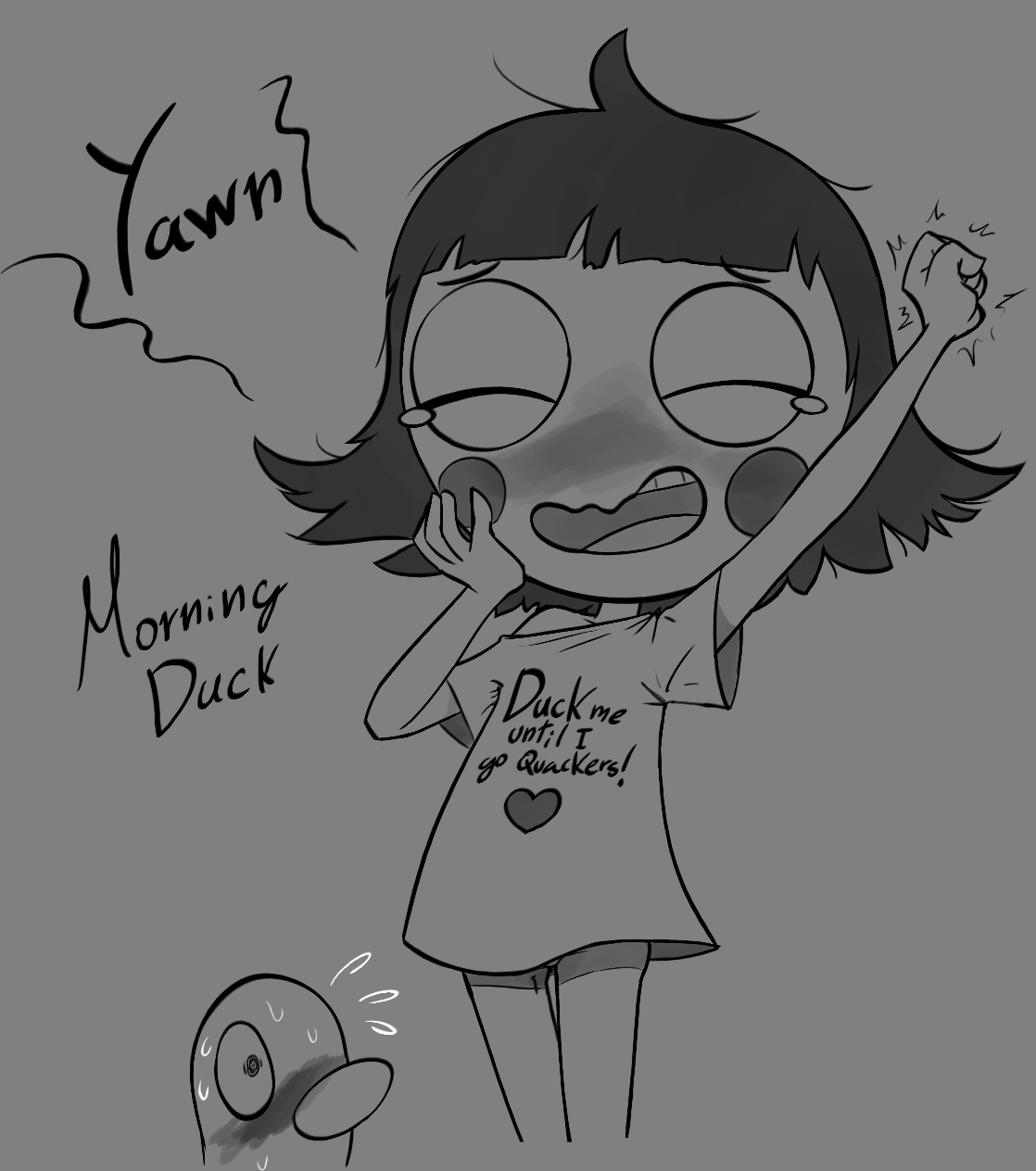 Sarah and Duck Greyscale Set page 1 full