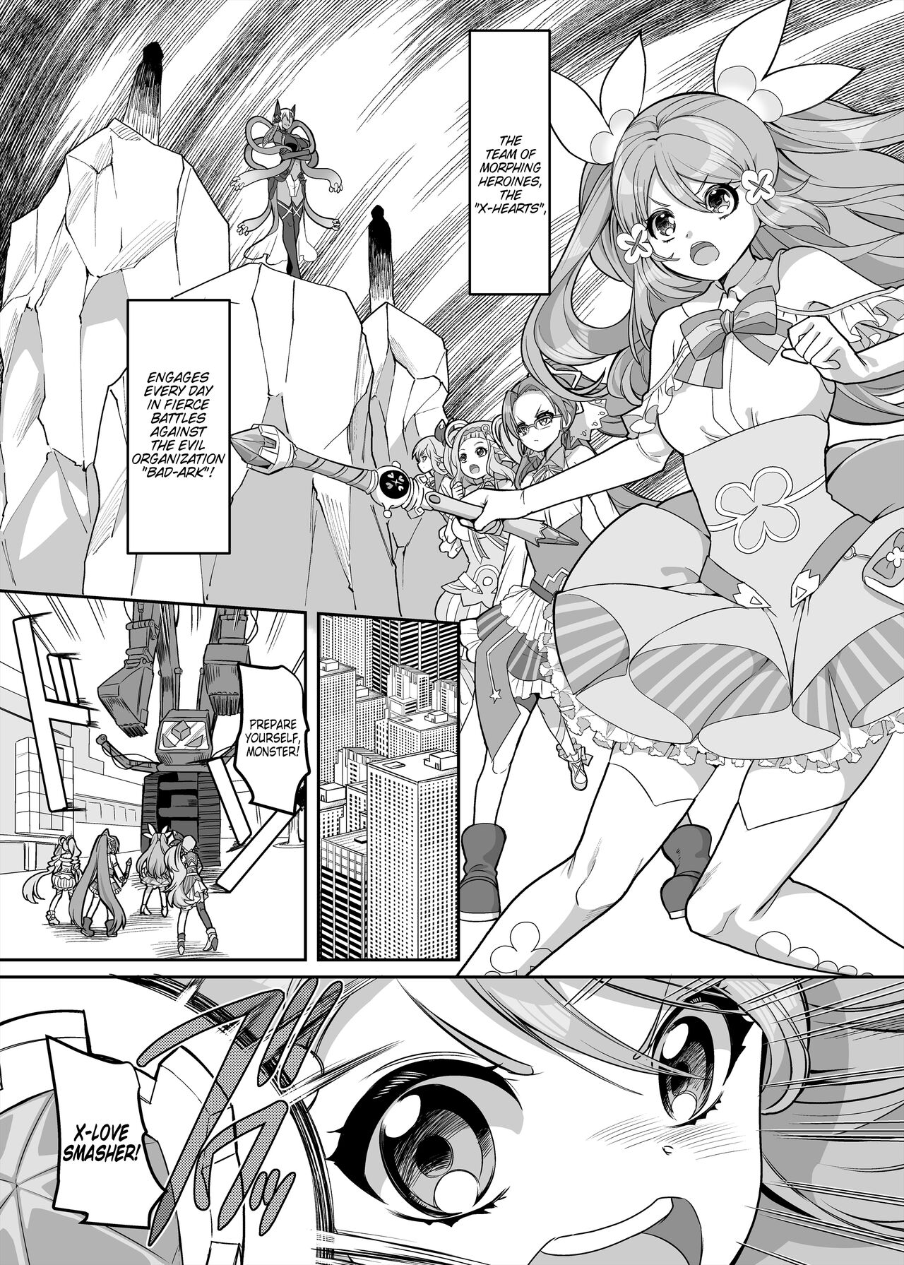 Henshin Heroine Team no Zunouha de Majime de Hinnyuu no Blue | The Smart, Diligent and Flat-Chested Blue from the Team of Morphing Heroines page 2 full