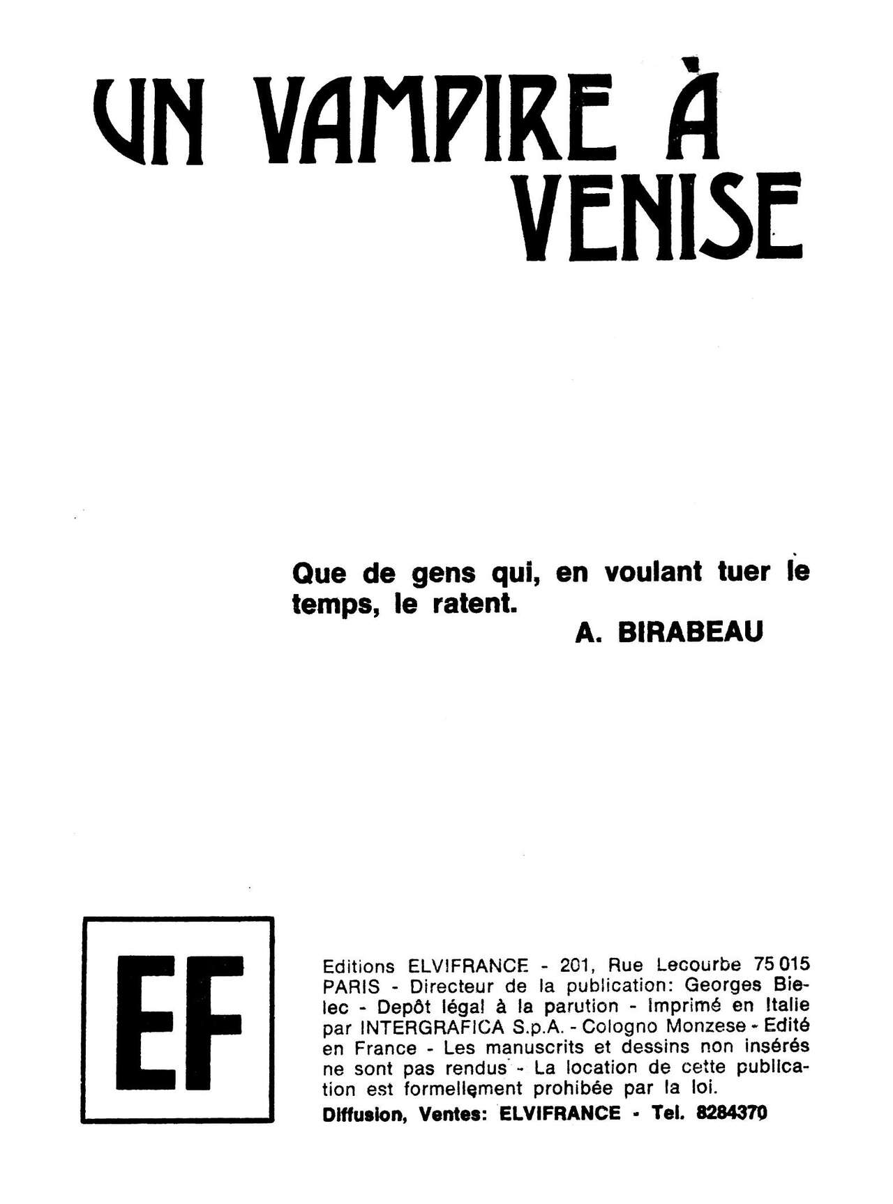 Série Bleue Hors-Série 10 - Un vampire à Venise page 4 full