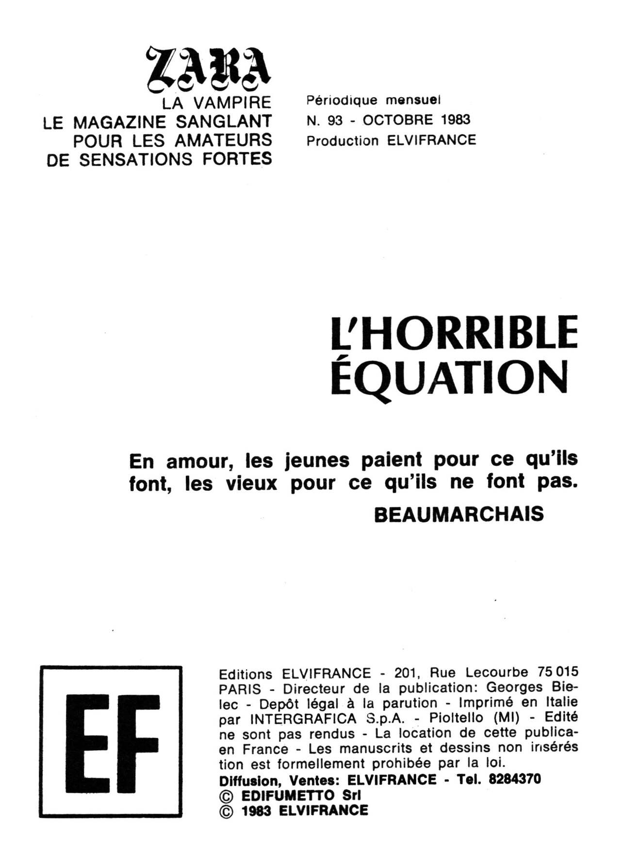 Zara la vampire 093 - L'horrible équation page 3 full